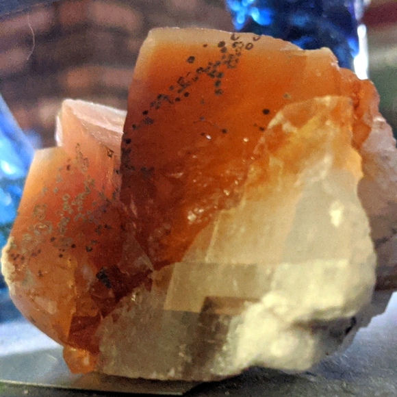 Jewelry - Cha Ching calcite raw gleaming scales specimen 🍑 rare color with dendrites